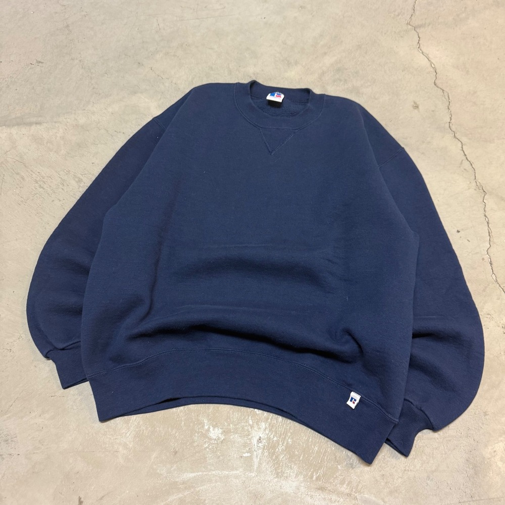 Vintage 90s Navy Russell Athletic Crewneck Sweatshirt